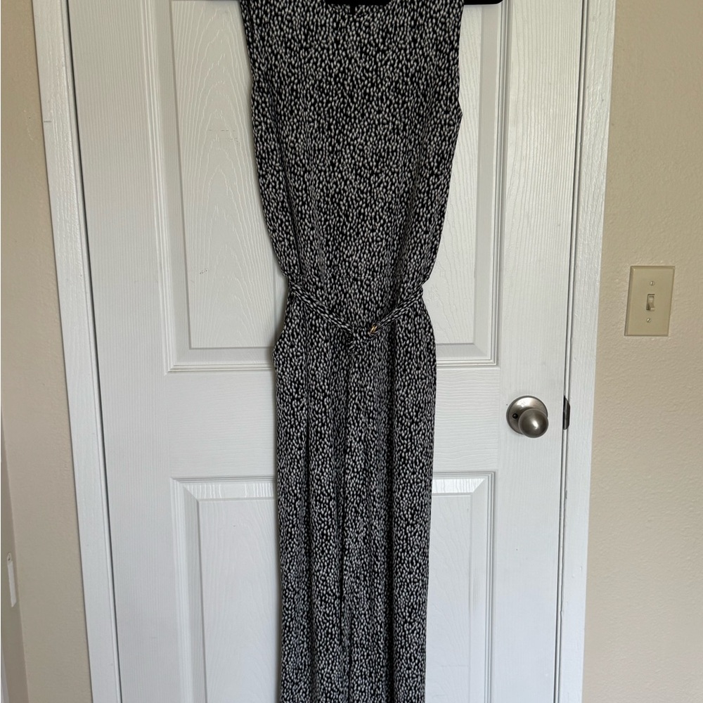 Michael Kors Black Maxi jumpsuit in navy & cream